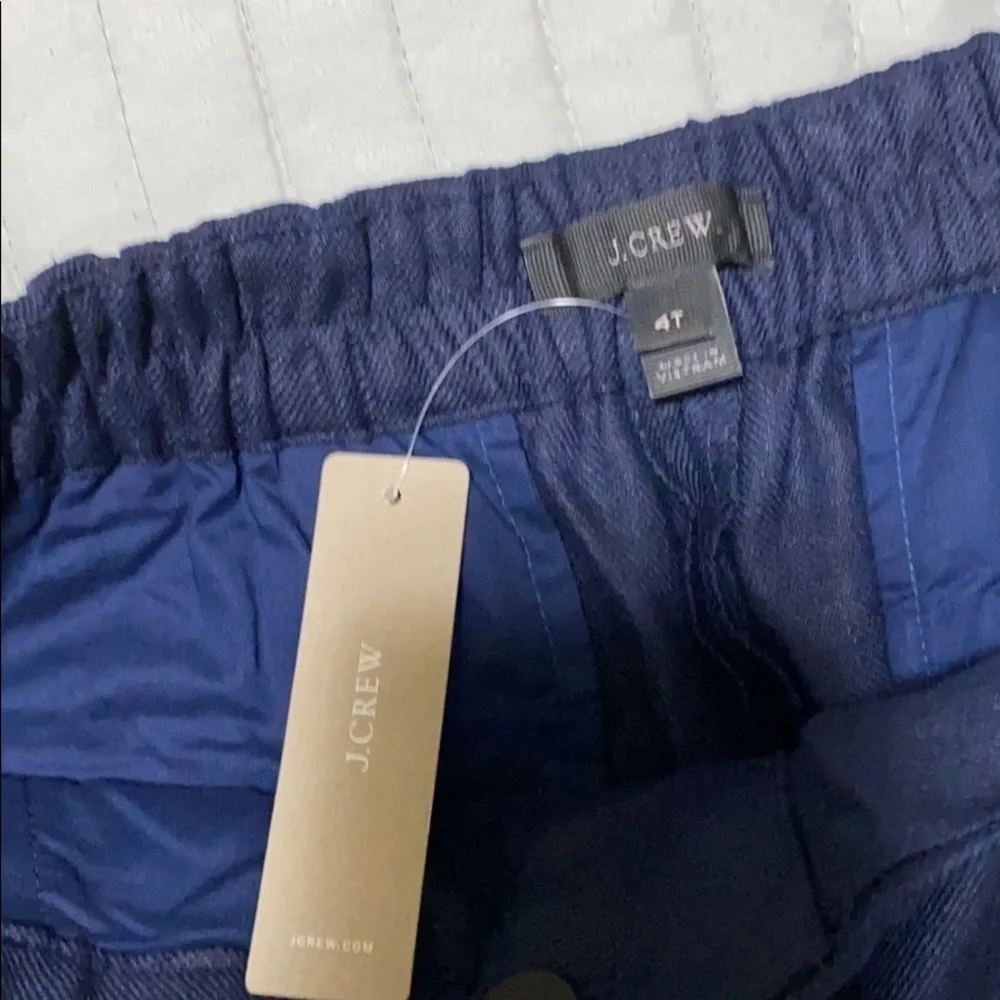 NWT J Crew Navy easy pants stretch size 4T